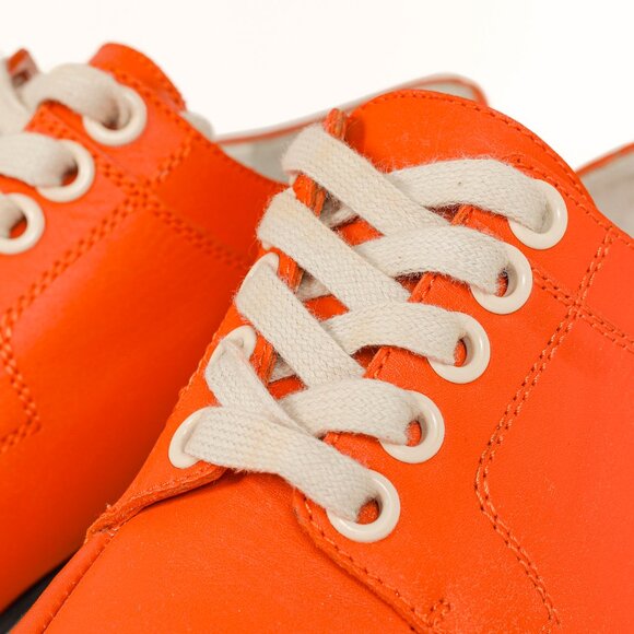 Jil Sander Navy SS/12 Orange Leather Lace-Up Platforms - Picture 6 of 8